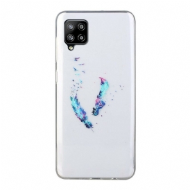 Skal För Samsung Galaxy A12 / M12 Transparenta Fjädrar