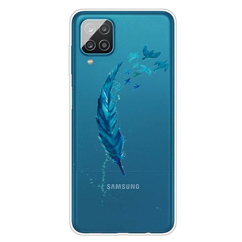 Skal För Samsung Galaxy A12 / M12 Vacker Fjäder