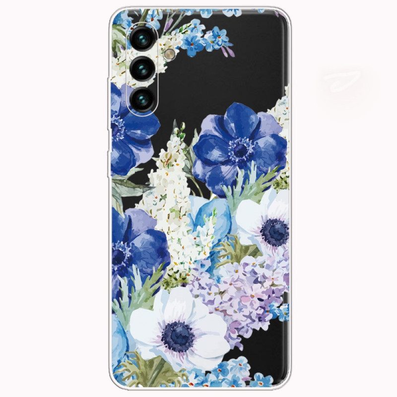 Skal För Samsung Galaxy A13 5G Akvarell Blå Blommor