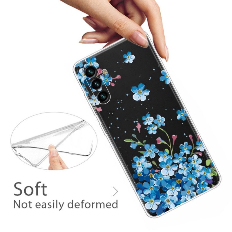 Skal För Samsung Galaxy A13 5G Blå Blommor