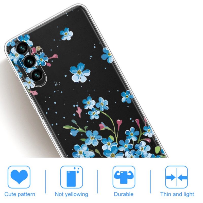 Skal För Samsung Galaxy A13 5G Blå Blommor