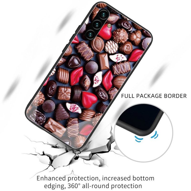 Skal För Samsung Galaxy A13 5G Choklad Härdat Glas
