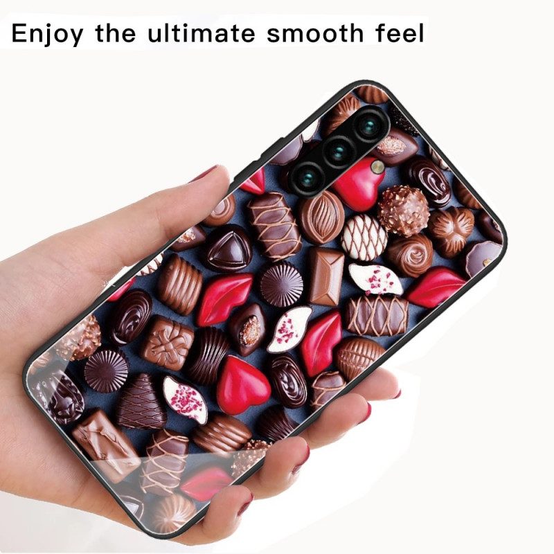 Skal För Samsung Galaxy A13 5G Choklad Härdat Glas