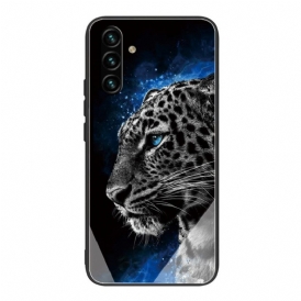 Skal För Samsung Galaxy A13 5G Feline Face Härdat Glas