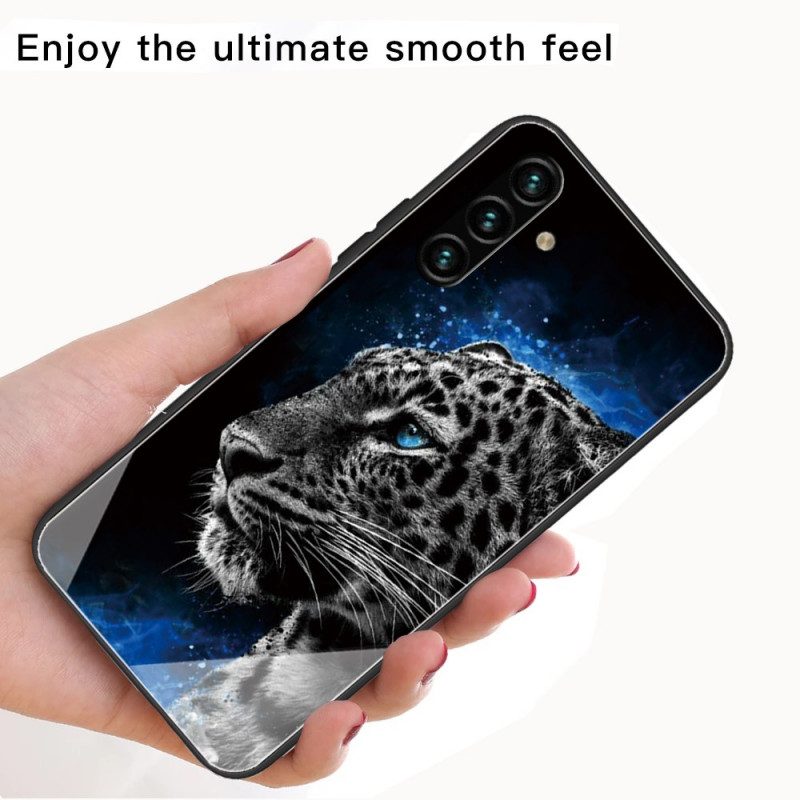 Skal För Samsung Galaxy A13 5G Feline Face Härdat Glas