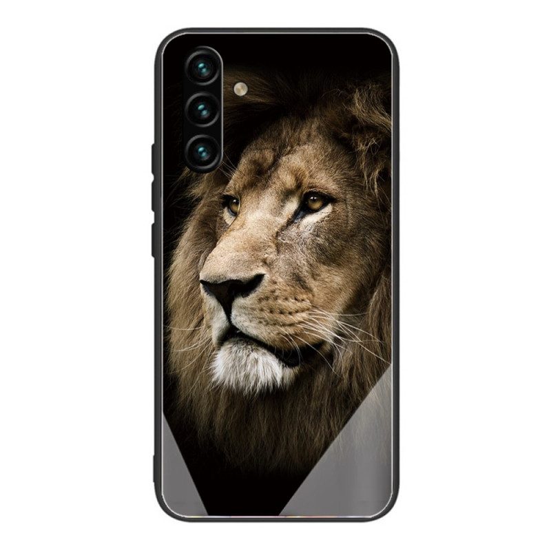 Skal För Samsung Galaxy A13 5G Lejonhuvud Härdat Glas