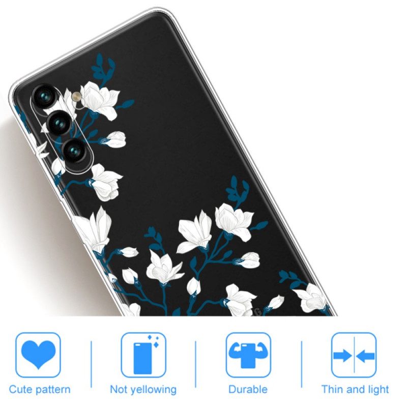 Skal För Samsung Galaxy A13 5G Vita Blommor