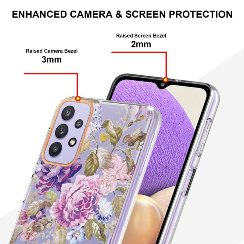 Skal För Samsung Galaxy A13 Blomtransparent