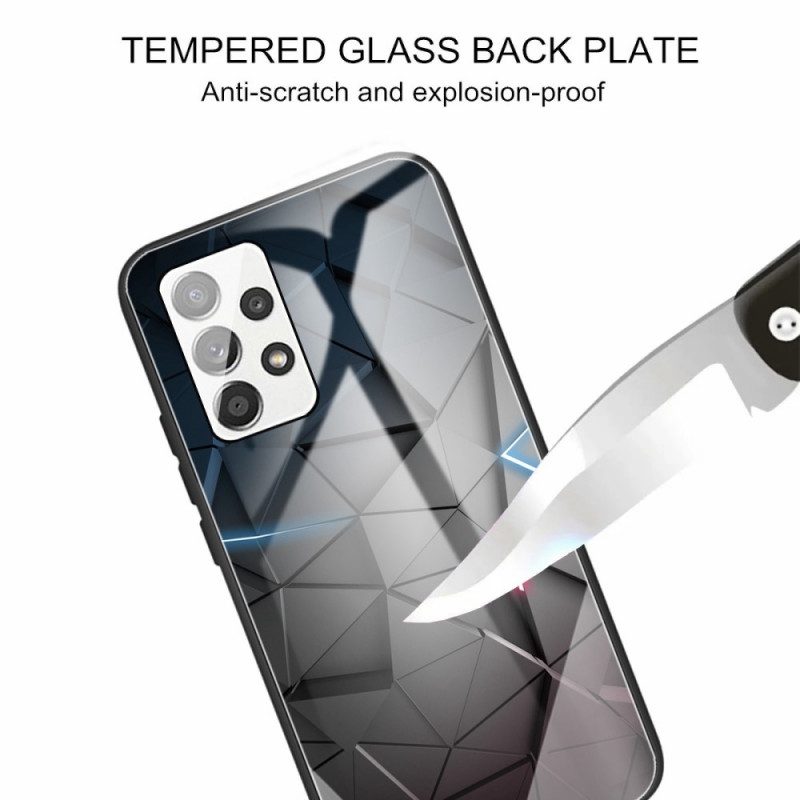 Skal För Samsung Galaxy A13 Geometri Härdat Glas