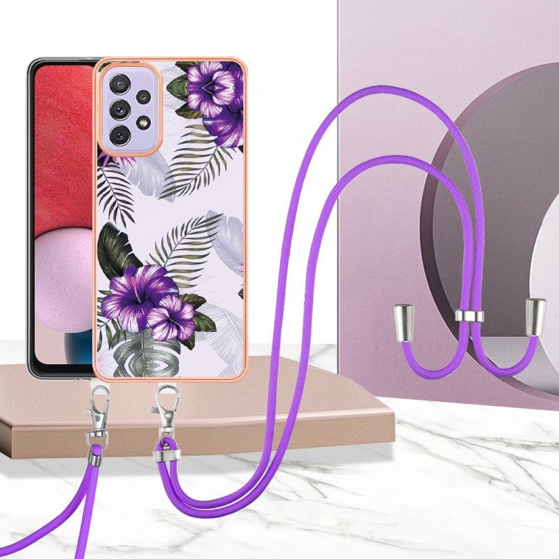 Skal För Samsung Galaxy A13 Med Snodd Blomstersnöre