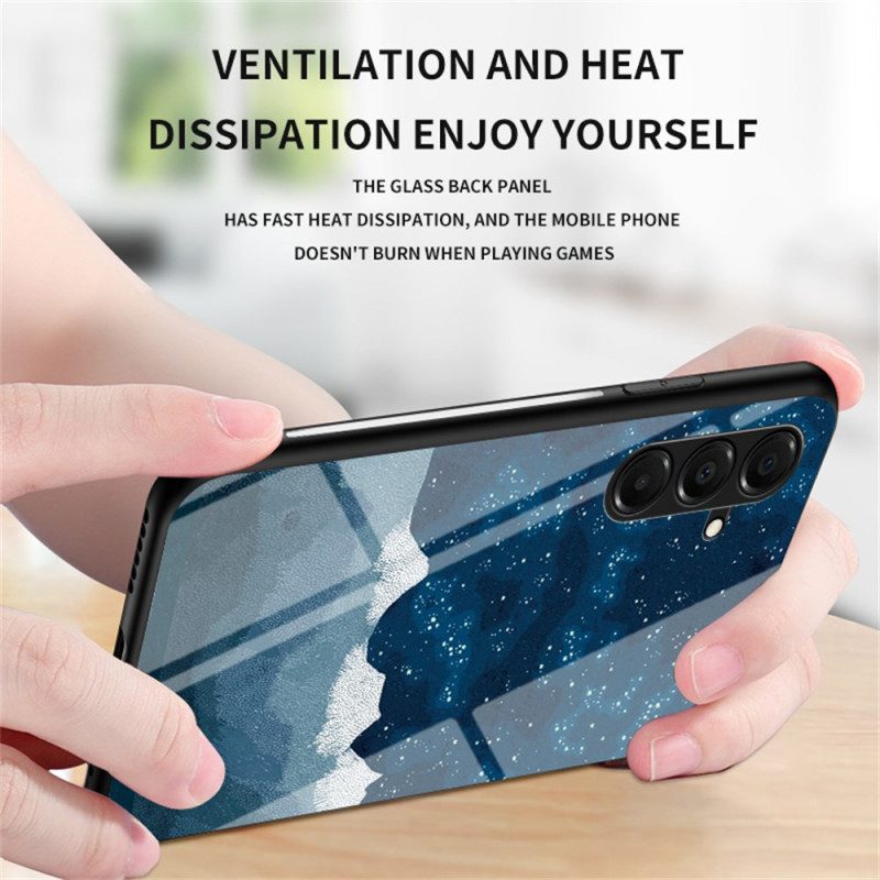 Skal För Samsung Galaxy A17 4g / 5g Himmelsblått Härdat Glas