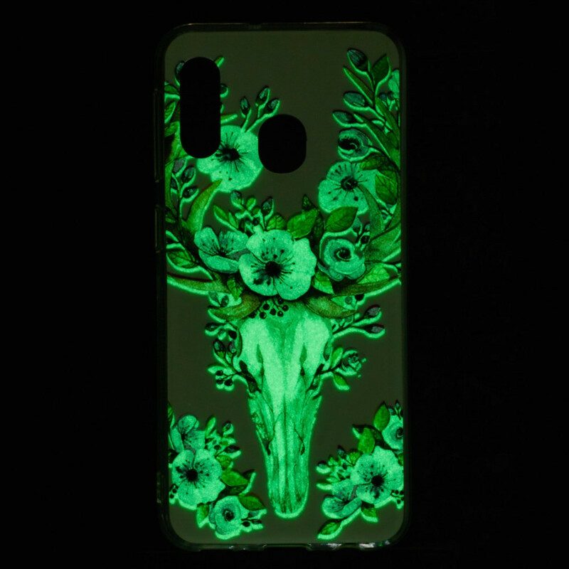 Skal För Samsung Galaxy A20e Fluorescerande Blomälg