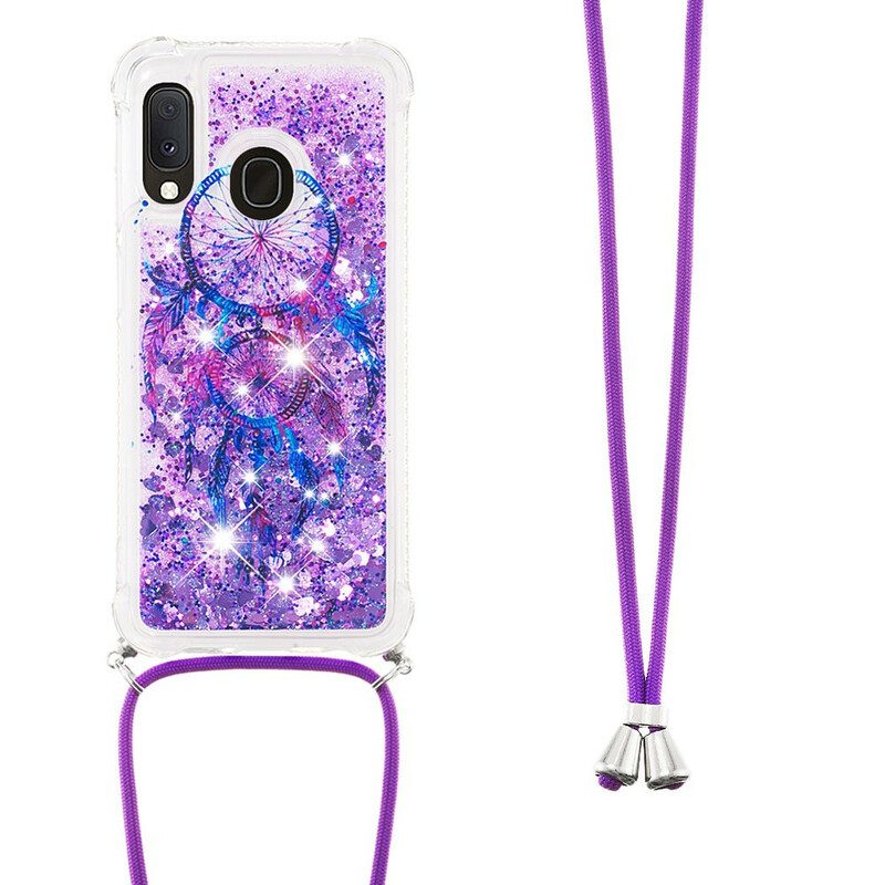 Skal För Samsung Galaxy A20e Med Snodd Med Paljetter Drawstring Dreamcatcher