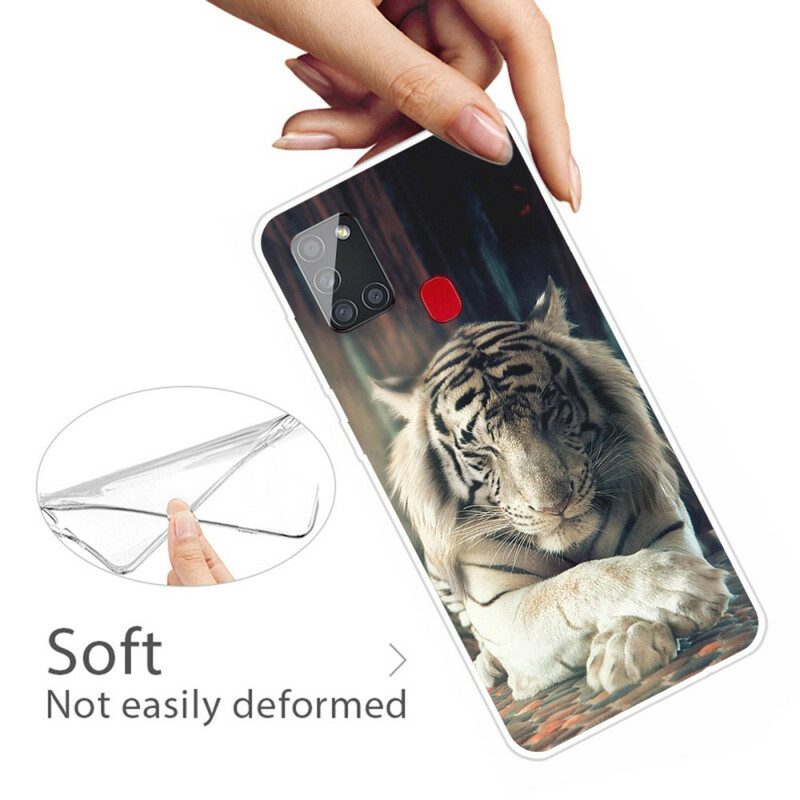 Skal För Samsung Galaxy A21s Flexibel Tiger