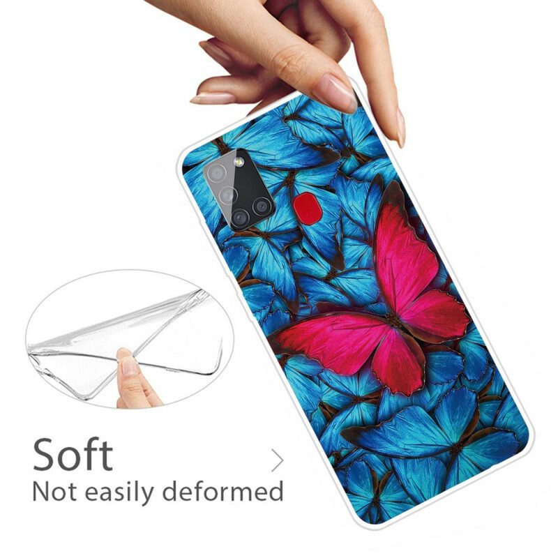 Skal För Samsung Galaxy A21s Flexibla Fjärilar