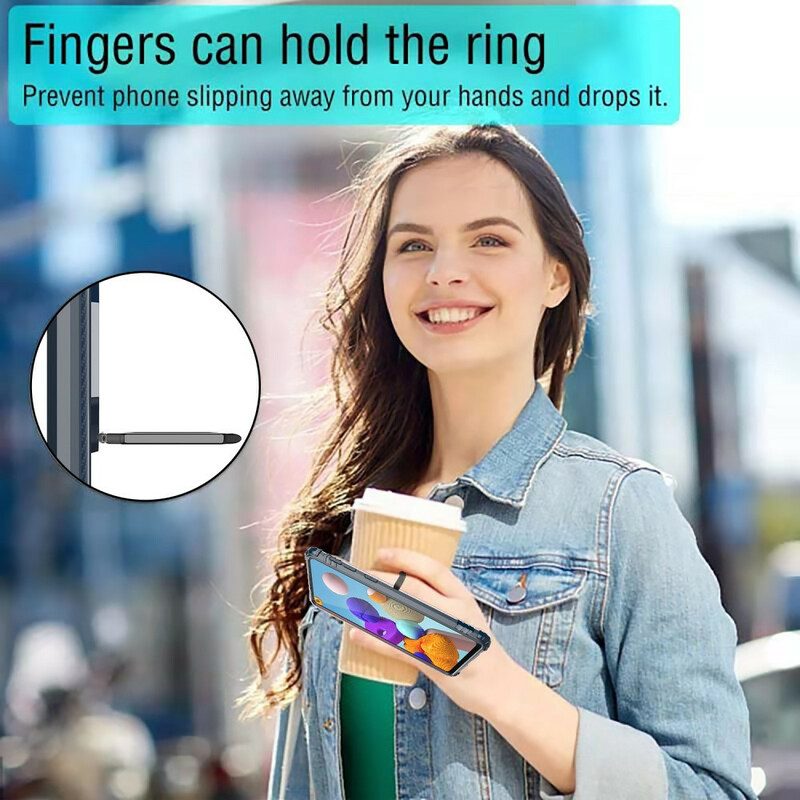 Skal För Samsung Galaxy A21s Ring Och Kolfiber