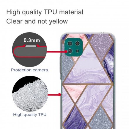 Skal För Samsung Galaxy A22 5G Avvisad Geometrisk Marmor
