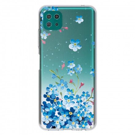 Skal För Samsung Galaxy A22 5G Blå Blommor