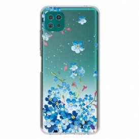 Skal För Samsung Galaxy A22 5G Blå Blommor