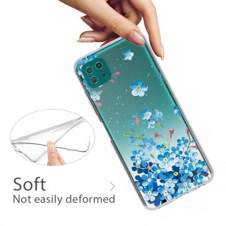 Skal För Samsung Galaxy A22 5G Blå Blommor