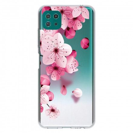 Skal För Samsung Galaxy A22 5G Små Rosa Blommor