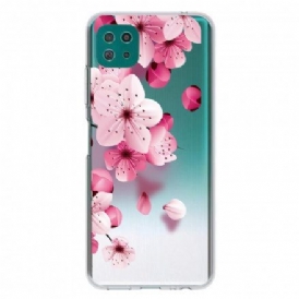 Skal För Samsung Galaxy A22 5G Små Rosa Blommor