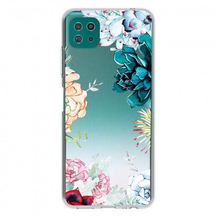 Skal För Samsung Galaxy A22 5G Sömlösa Akvarellblommor