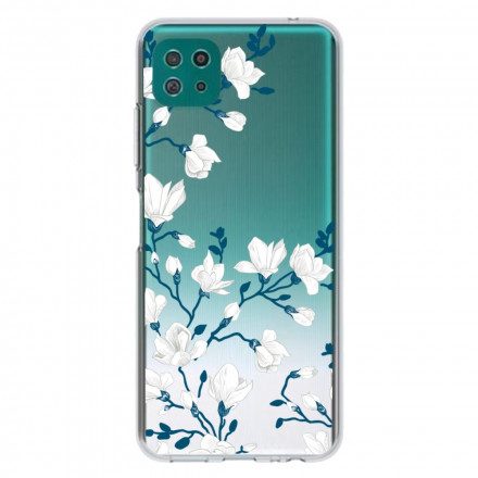 Skal För Samsung Galaxy A22 5G Vita Blommor