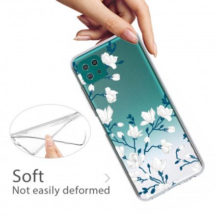 Skal För Samsung Galaxy A22 5G Vita Blommor