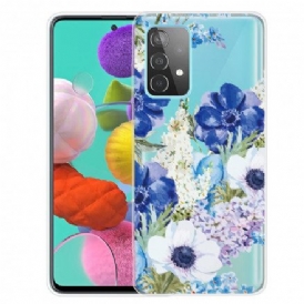 Skal För Samsung Galaxy A32 4G Akvarell Blå Blommor