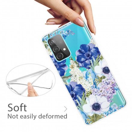 Skal För Samsung Galaxy A32 4G Akvarell Blå Blommor