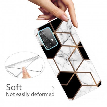 Skal För Samsung Galaxy A32 4G Avvisad Geometrisk Marmor