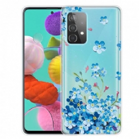 Skal För Samsung Galaxy A32 4G Blå Blommor