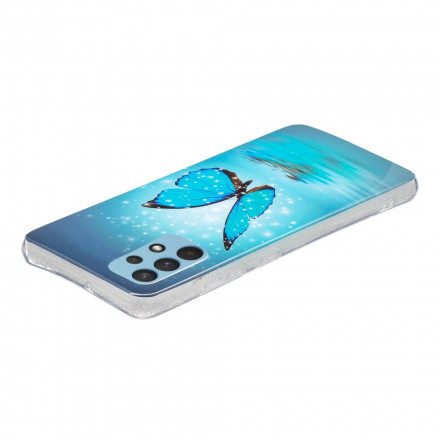 Skal För Samsung Galaxy A32 4G Fluorescerande Blå Fjäril