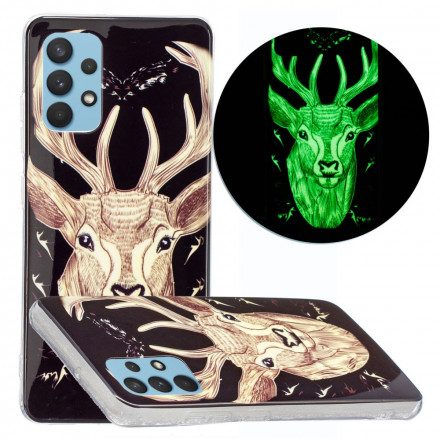 Skal För Samsung Galaxy A32 4G Fluorescerande Majestic Stag