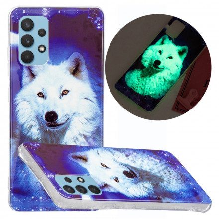 Skal För Samsung Galaxy A32 4G Fluorescerande Wolf Series