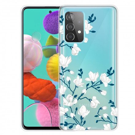 Skal För Samsung Galaxy A32 4G Vita Blommor