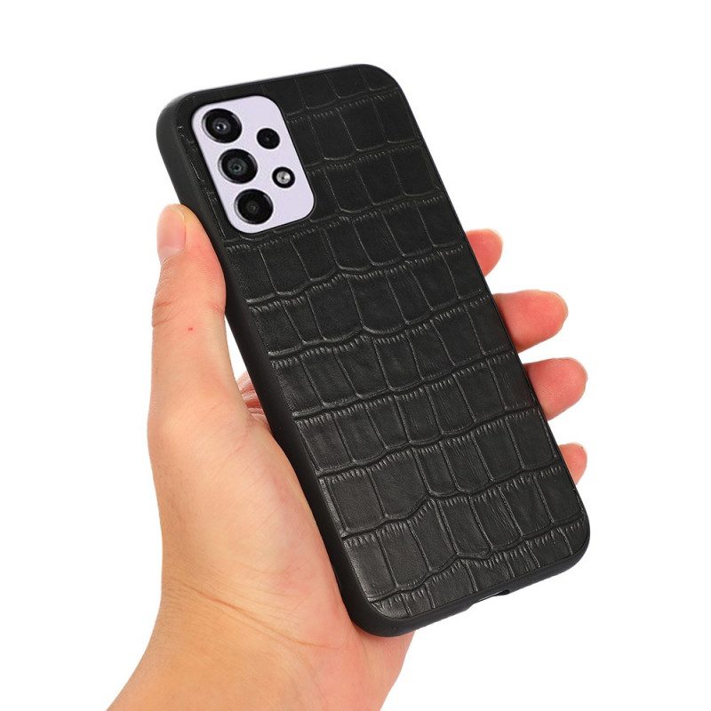 Skal För Samsung Galaxy A33 5G Äkta Crocodile Texture Läder