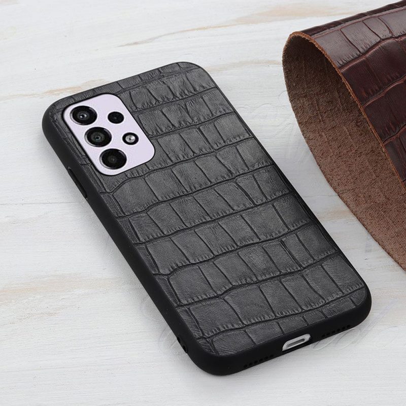 Skal För Samsung Galaxy A33 5G Äkta Crocodile Texture Läder