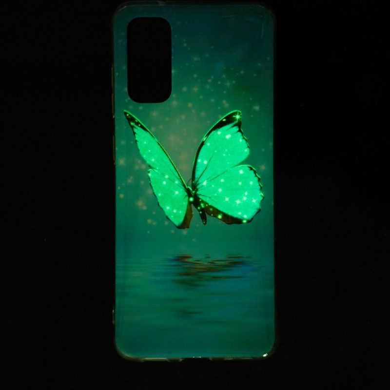 Skal För Samsung Galaxy A33 5G Fluorescerande Blå Fjäril