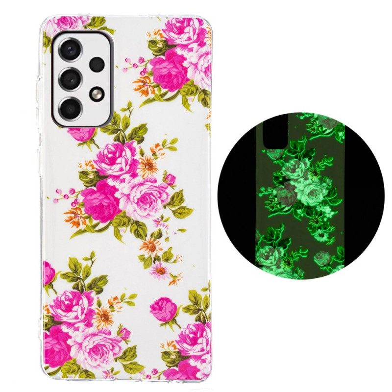 Skal För Samsung Galaxy A33 5G Fluorescerande Frihetsblommor