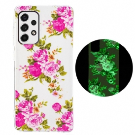 Skal För Samsung Galaxy A33 5G Fluorescerande Frihetsblommor