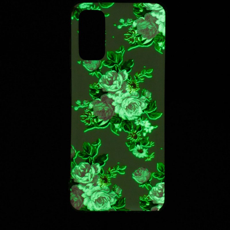 Skal För Samsung Galaxy A33 5G Fluorescerande Frihetsblommor