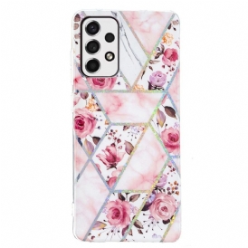 Skal För Samsung Galaxy A33 5G Marmorerade Blommor