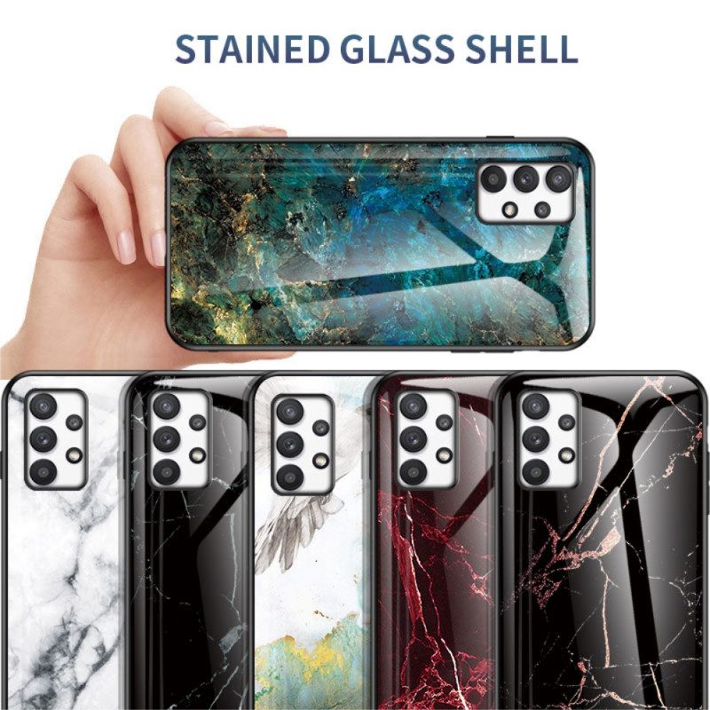 Skal För Samsung Galaxy A33 5G Marmorfärger Härdat Glas