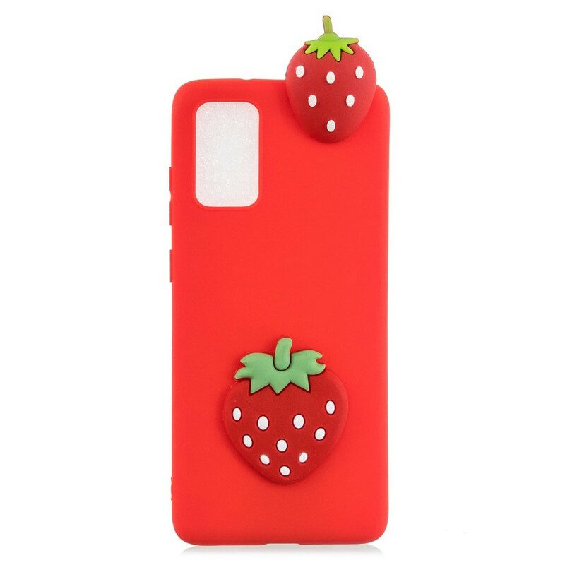 Skal För Samsung Galaxy A41 3d Strawberry