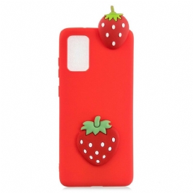 Skal För Samsung Galaxy A41 3d Strawberry