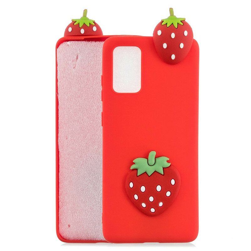 Skal För Samsung Galaxy A41 3d Strawberry