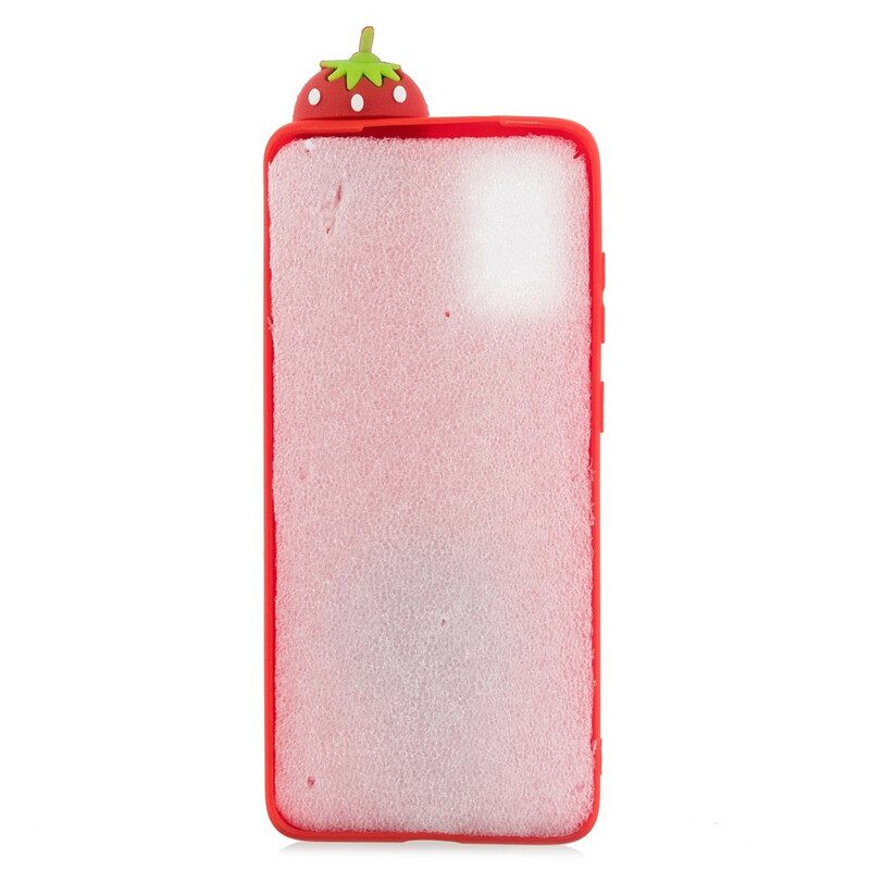 Skal För Samsung Galaxy A41 3d Strawberry