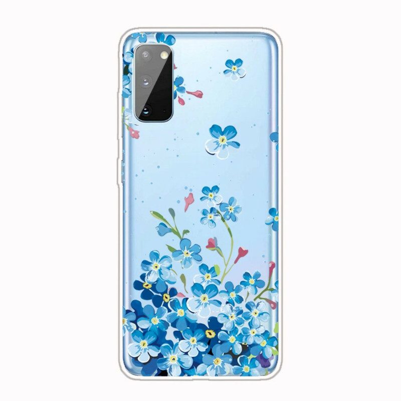 Skal För Samsung Galaxy A41 Blå Blommor